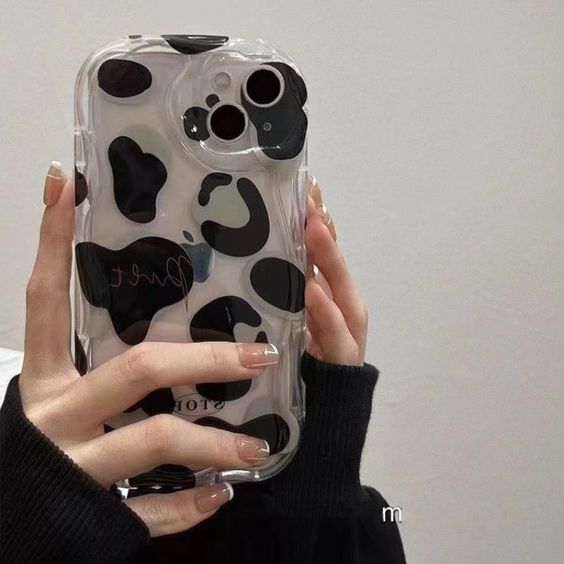 Casing ponsel clear dengan Motif Garis Sapi Hitam Putih untuk Redmi A1 A2 9 9C 10 10C 12 12C 13C 14C