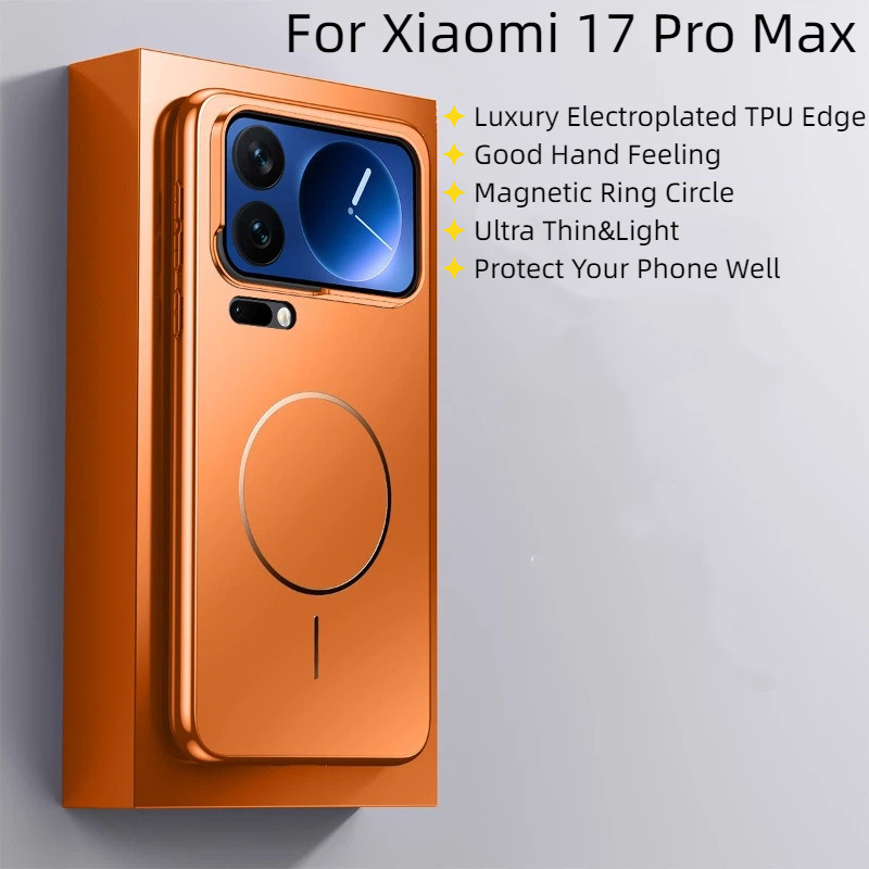Untuk Xiaomi 17 / 17 Pro / Xiaomi 17 Pro Max Kasus Mewah Kulit Rasa Matte PC Keras Magnetic Phone Co