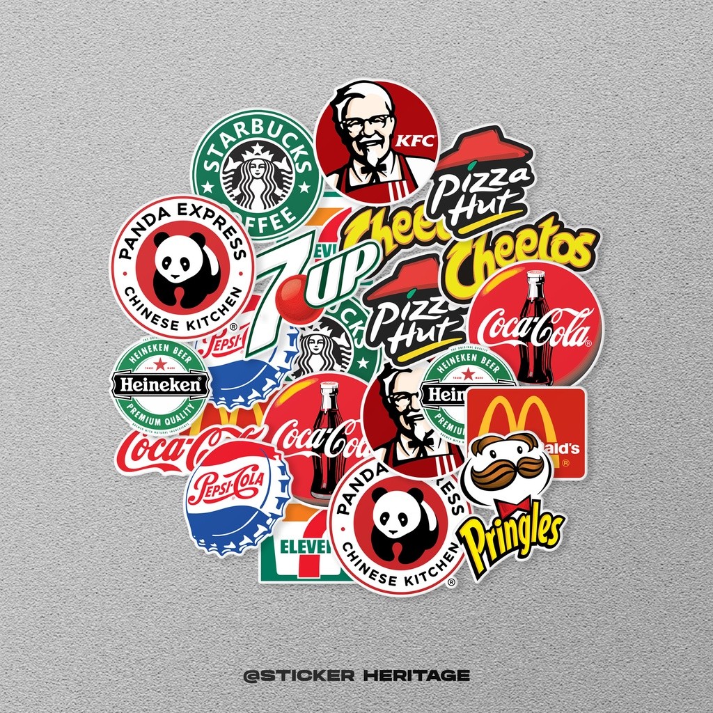 STICKER STIKER FOOD LOGO  Laptop Waterproof DIY HP motor helm mobil ipad table stiker pack stiker he