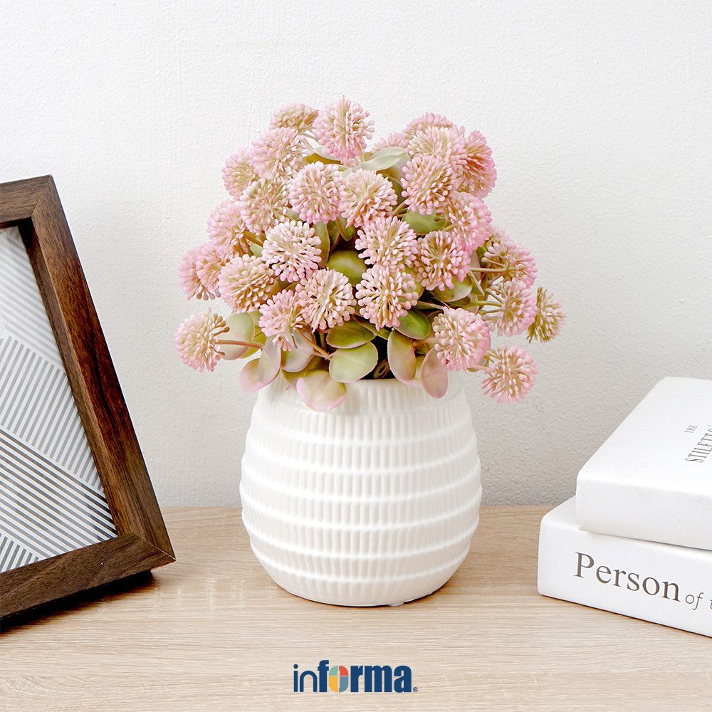 Informa 26 cm Tanaman Artifisial Sedum Dengan Pot - Pink Artificial Plant Tanaman Hias Tanaman Sinte