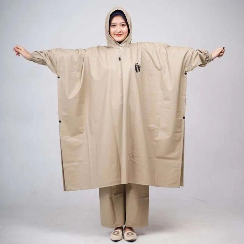 DTG Jas Hujan Dewasa Jaket Anti Rembes Bahan Mix Parasut Dan Karet Tebal Lentur