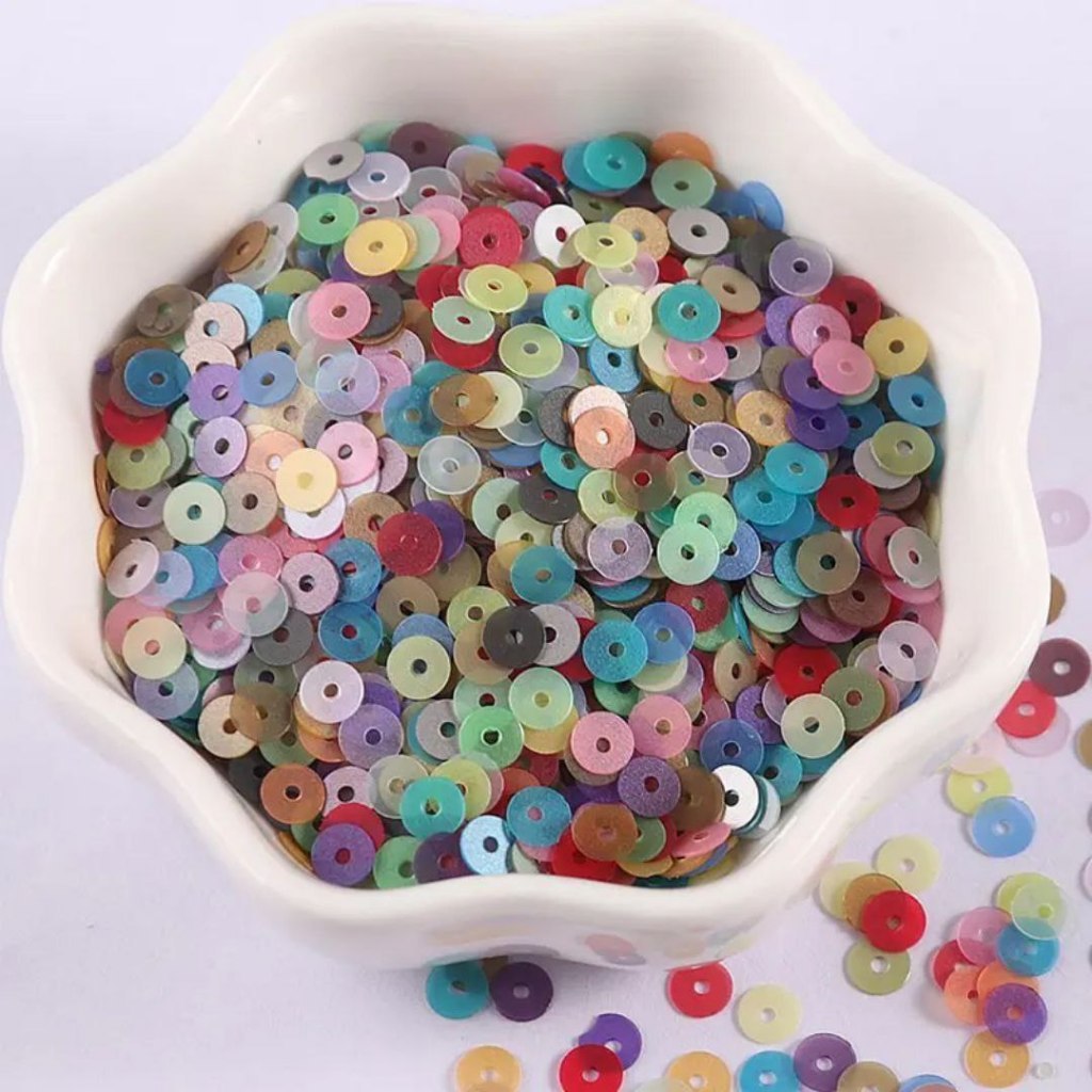 [Lubang Tengah] 5 gr Payet Koin Sequin Bulat Flat Aplikasi Gaun Ramboci Borci Dollar Dolar dedreamer