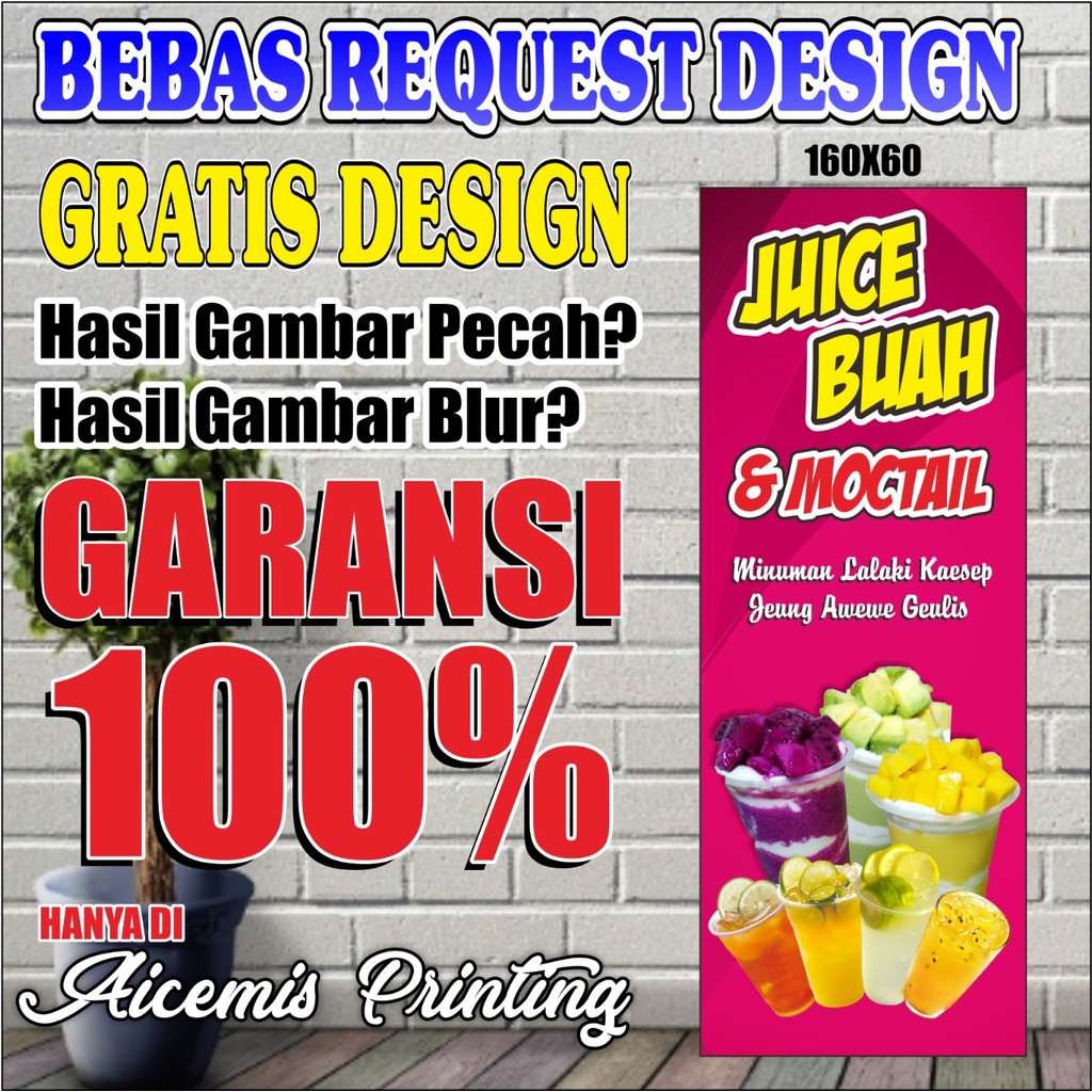 Spanduk Mocktail / Spanduk Minuman Kekinian / Spanduk Banner Panjang / Spanduk Murah / Spanduk 160x6