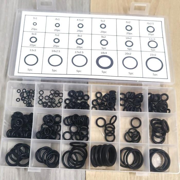 Karet Rubber O Ring Seal Tightening 225 Pcs 1 Set Sil Oring Box Seal Hidrolik Sil Box Pcp - Hitam
