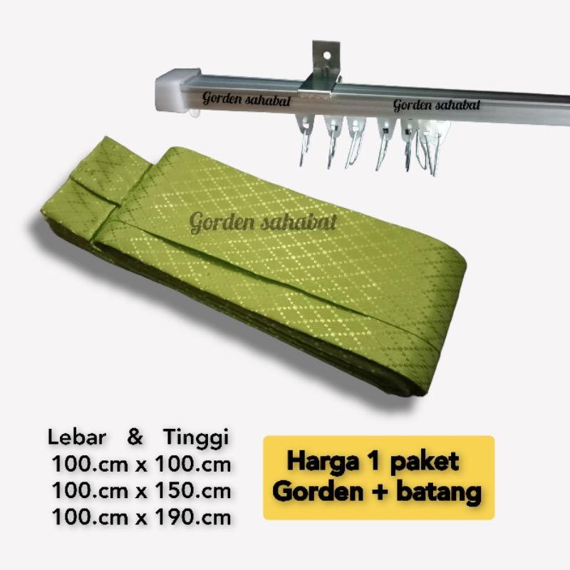 gorden 1 set lengkap | gorden 1 paket sama besinya | gorden polos murah 1 set | gorden pintu | horde