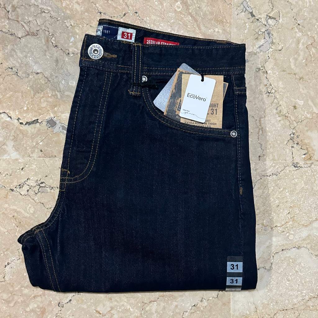 Celana Jeans Pria GABRIELLE REGULER FIT Kasual - Biru Garment - 12613719005