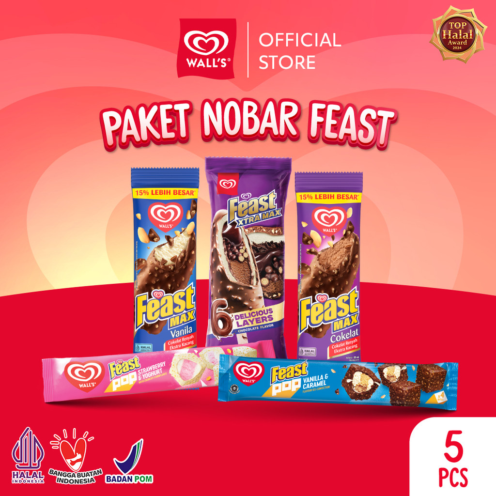 Wall's Paket Nobar Feast 5 Pcs - Es Krim/ Ice Cream