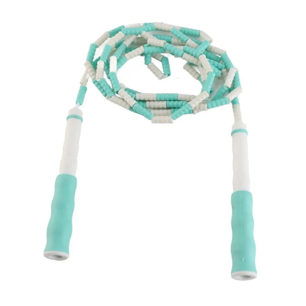 Rope Skipping PP Plastic Segmented Jumping Rope Soft Beaded Anti-Slip Handle Beaded Jump Rope Skippi