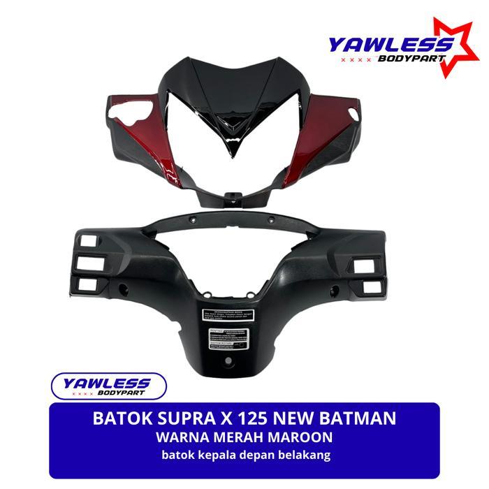 Promo batok kepala supra x 125 Batman warna merah + Reflektor supra x 125 / batok lampu supra x 125 