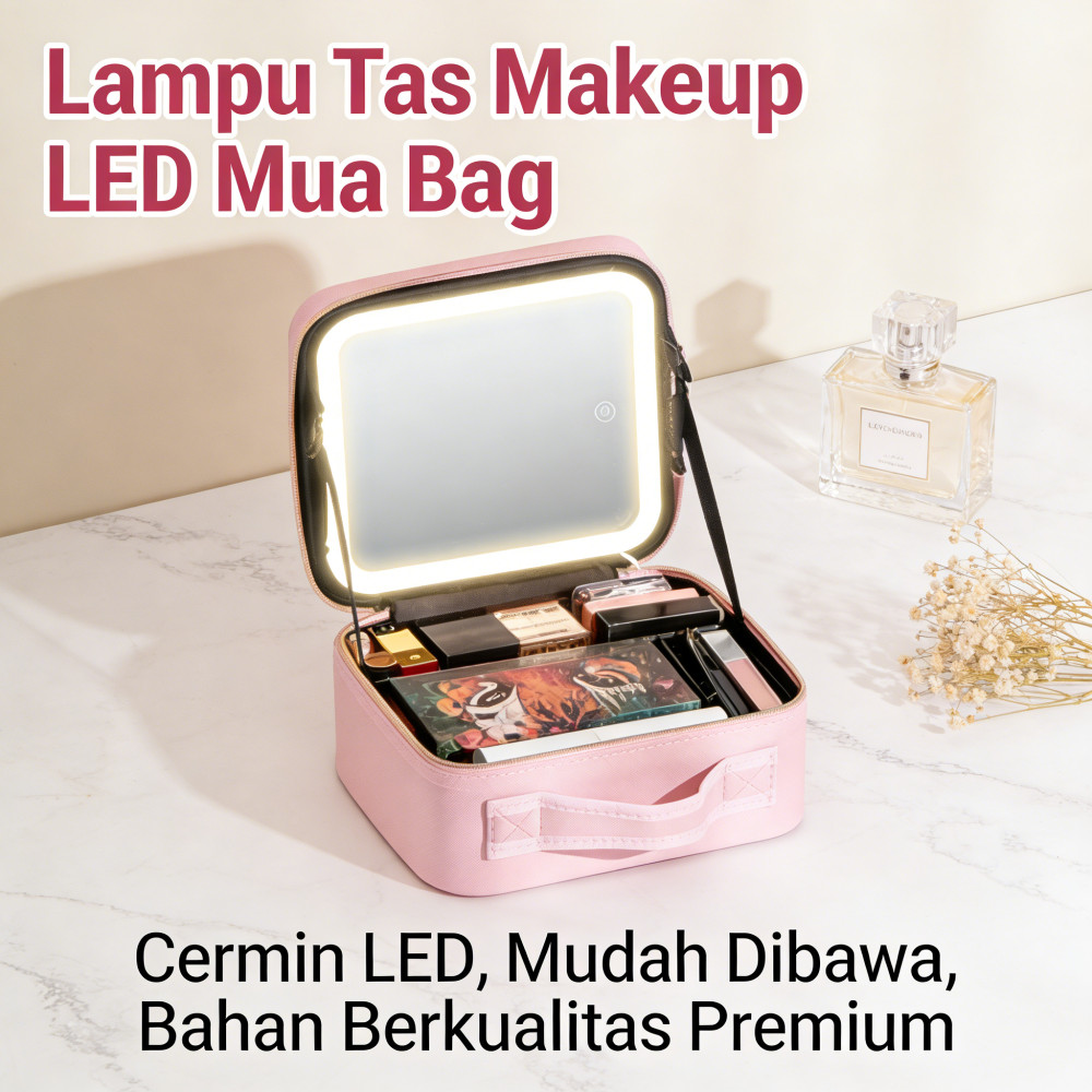 Case Beauty Bag LED Tas Makeup Tas Makeup Lampu / MUA Case Beauty LED Tas Lampu Makeup Beauty / Deng