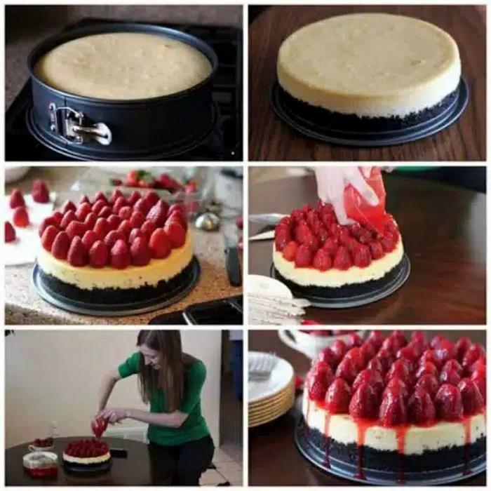 READY Loyang Bongkar Pasang Teflon / Loyang Springform Kue Bolu - Teflon Bulat 18