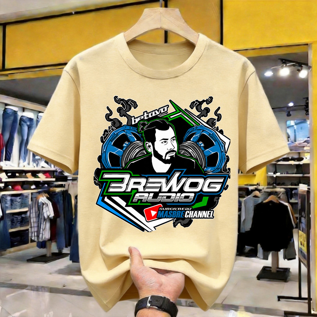 Brewog Audio Speaker Logo Kaos Polos Katun Premium Tebal 210GSM Original Indonesia Size Lengkap Loos