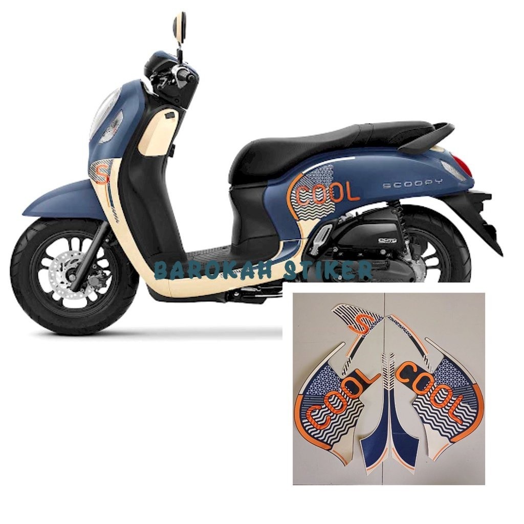 STRIPING STICKER LIST MOTOR HONDA SCOOPY SPORTY 2021 2022 BLUE FULL BODY