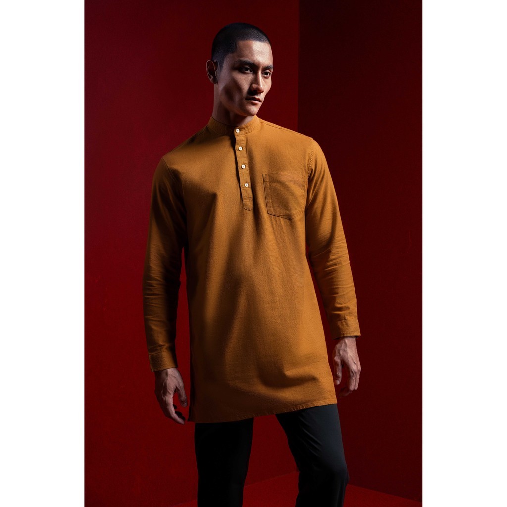 LARUSSO x RIZKY RIDHO - Koko Kurta Organic Cotton Shirt - Orche Mustard