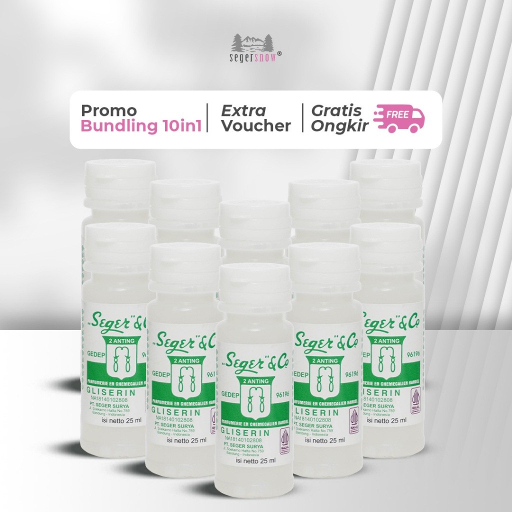 Seger & Co Bundle 10in1 | Gliserin 25ml 10pcs Pelembab Kulit  Kering dan Pecah Pecah | Melembabkan
