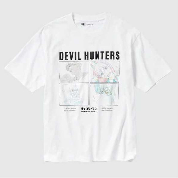 Kaos Uniqlo X Chainsaw Man X Kosuke Kawamura |    Tee T-Shirt UT 2025 Kode 01 - White