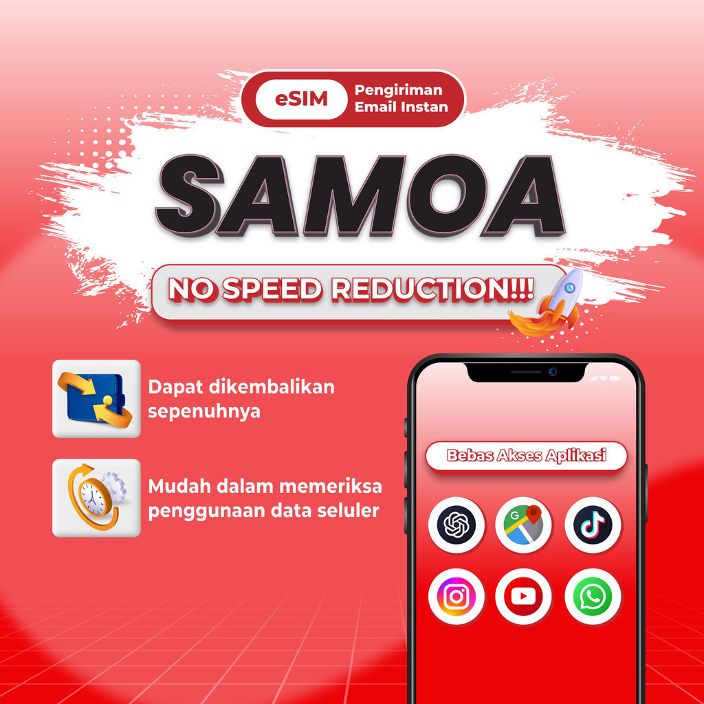 EZRoam Samoa esim Roaming 5G Data | 3-20GB 3-30Hari | Instant Email Delivery | High Speed Travel