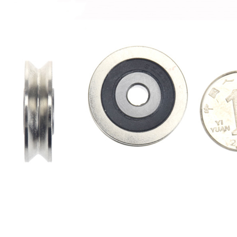 10pcs50pcs V groove bearing track wheel 6*30*8mm guide metal wheel steel wire pulley 6x30x8 bore 6mm