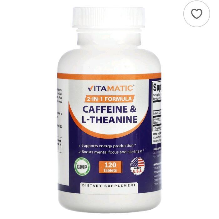 Vitamatic Caffeine & L-Theanine 120 Tablets