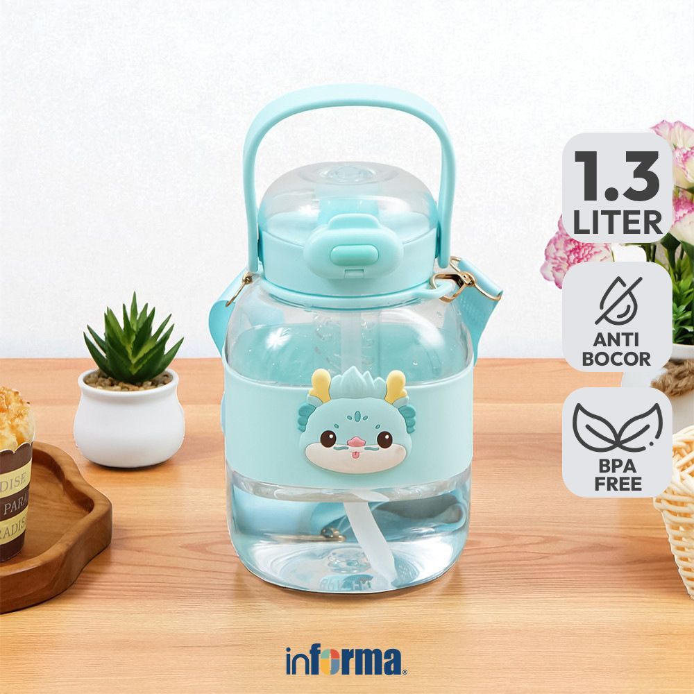Informa Appetite Bert Botol Minum Anak Tritan 1.3 ltr - Hijau Tumbler Botol Air Tempat Minum Botol M