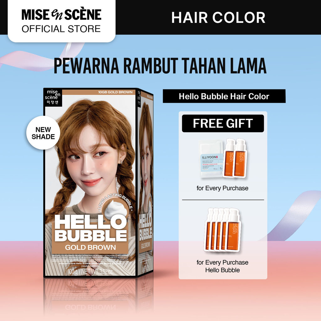 NEW mise en scene Hello Bubble - Hair Color 2025 Pewarna Rambut dengan Bentuk Bubble Foam Warna Taha
