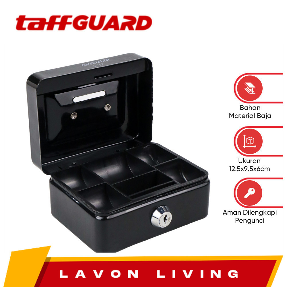 TAFFGUARD Kotak Brankas Uang Safebox Key Lock 12.5x9.5x6cm - JJZS67