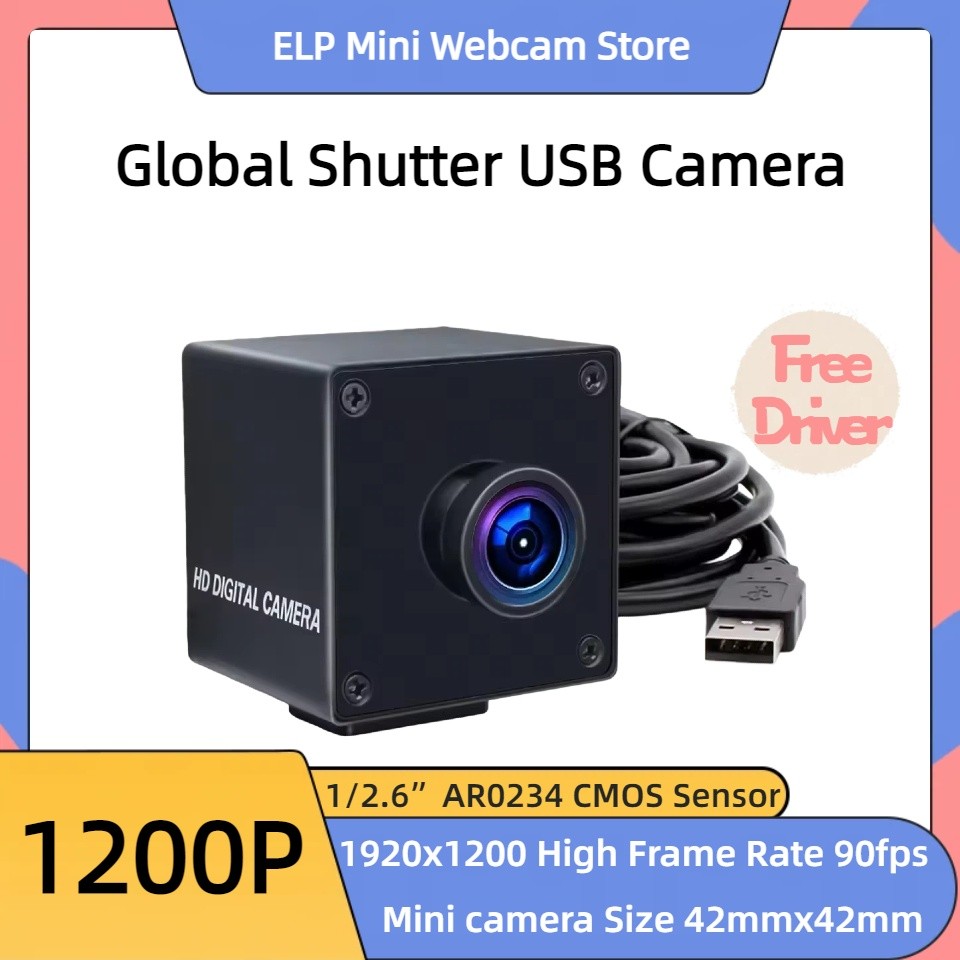 ELP 90fps FHD 1080P 1200P Global Shutter USB Camera High Speed Wide Angle Webcam 110Degree Low stort