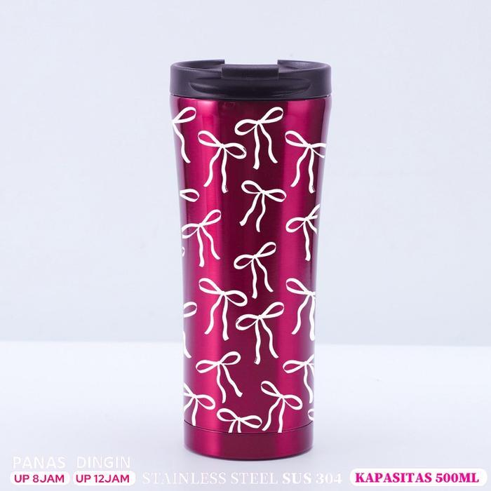 CUSTOM TUMBLER Coquette Tumbler Korea - KAPASITAS 500 ML TUMBLER PITA VIRAL TUMBLER LUCU PITA copy -