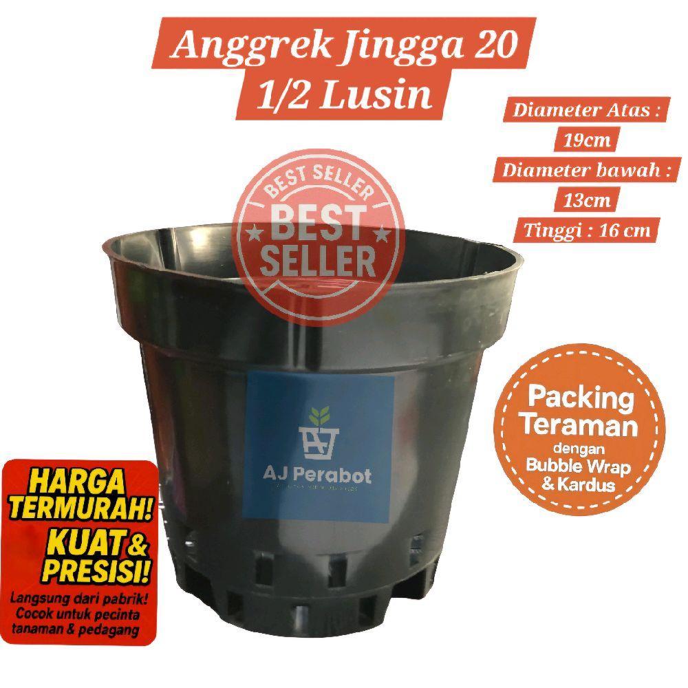 GROSIR 1/2 LUSIN Pot Anggrek Jingga 20 / Pot anggrek / Pot Lubang bawah / Pot Orchid /Pot Tanaman / 