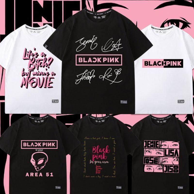 Kaos Oversized T-shirt BLACKPINK Signature & Lyrics Print Combed 30s Sablon Premium Tidak Luntur Uni
