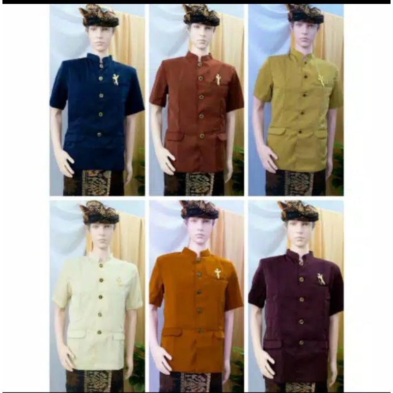 New Kemeja Safari Jas Baju Bali Pria Pakaian Adat Bali Lanang