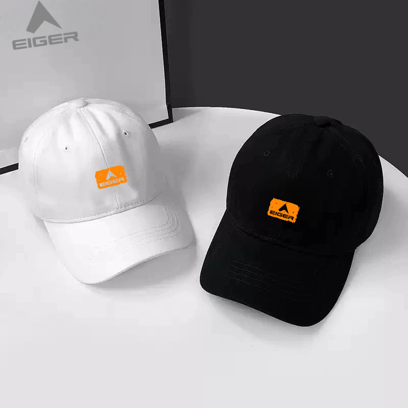 Topi Eiger original Casual Polos Hitam Putih Trendy Untuk Pria Wanita Remaja