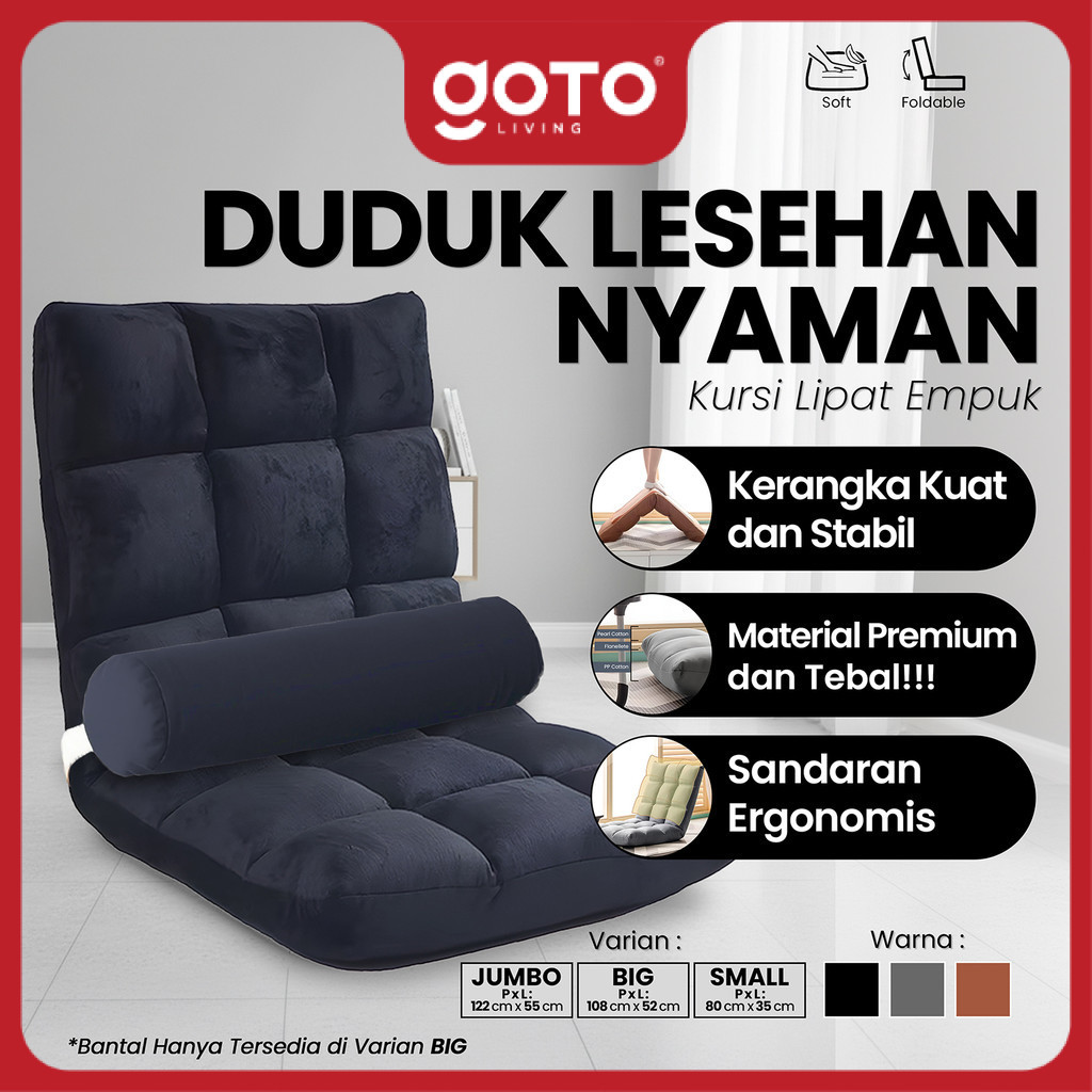 (Crazy Deal) Goto Almero Kursi Lipat Lesehan Sofa Lantai Sandaran Santai Depan TV Minimalis
