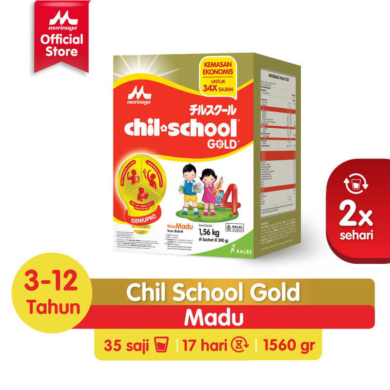 Morinaga Chil School Gold Madu 1560g Susu Formula Pertumbuhan Anak Usia 3-12 Tahun