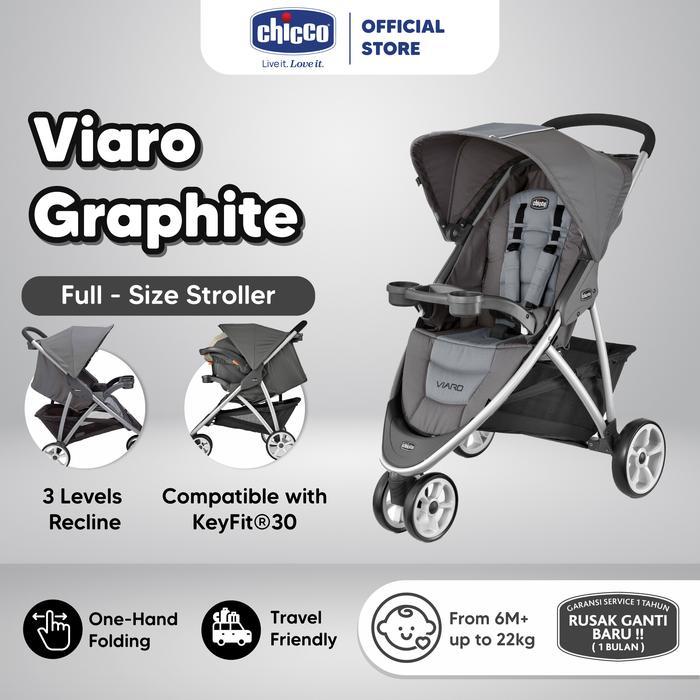 Chicco Stroller Viaro - Graphite / Kereta Dorong Bayi / Kereta Bayi / Stroller Baby / Stroller Bayi 