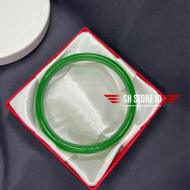 COD gelang giok Gelang Batu Giok Natural Emerald Gelang batu giok asli cinauntuk Hadiah PRIA/Wanita