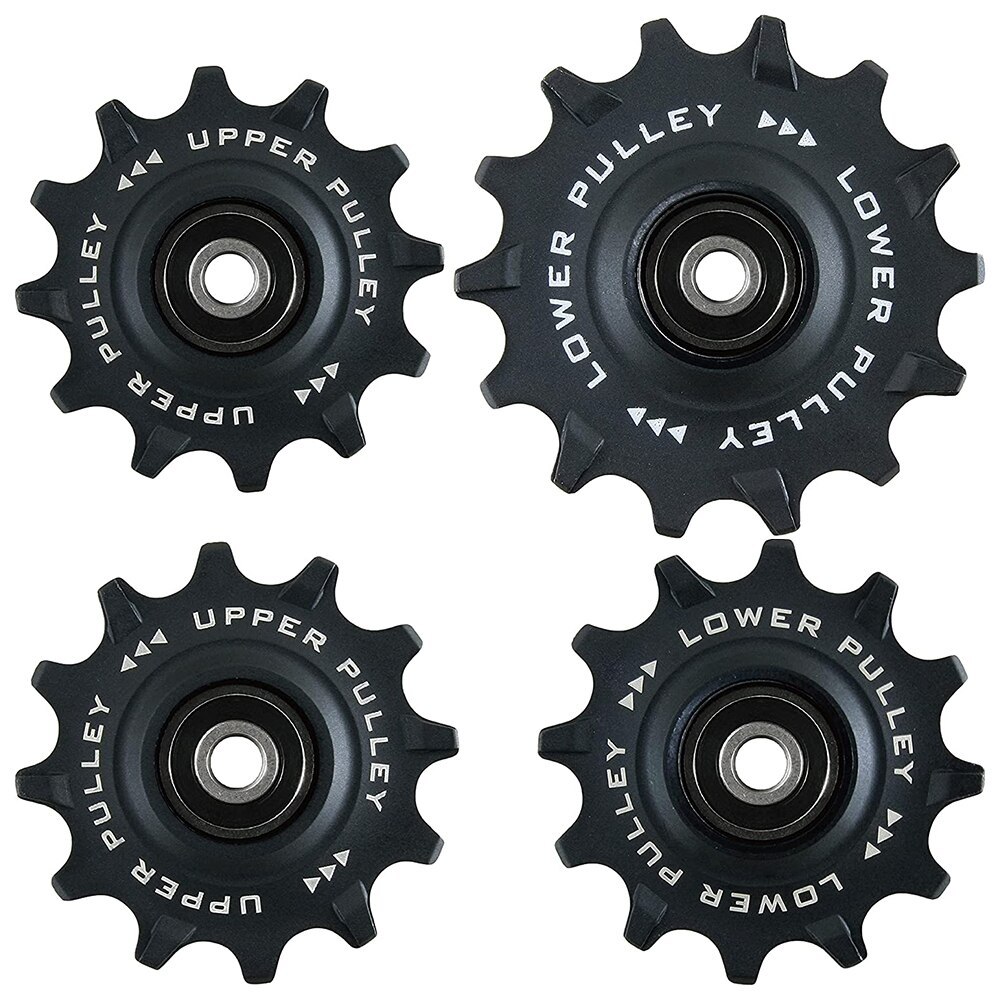 12T+12T 12T+14T Oversized Ceramic/Steel Bearing Jockey Wheel Pulley Set for 10/11Speed  Gravel Rear 
