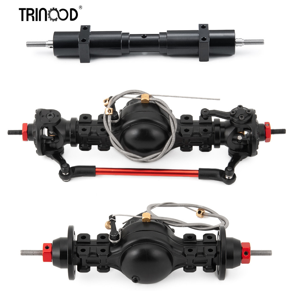 TRINOOD Metal Unpowered Rear Axle 133.5/155/182mm for Tamiya Tractor Trailer 1/14 RC Truck Car Front