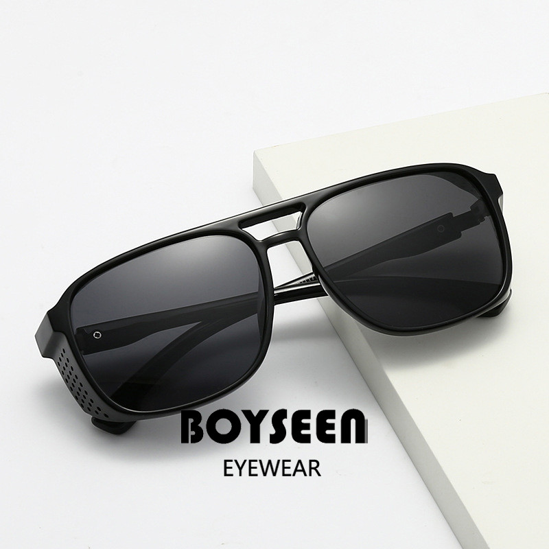 BOYSEEN Polarized Sunglasses, Double Nose Bridge, PC Sunglasses, Outdoor Fishing, Shopping, Sports G