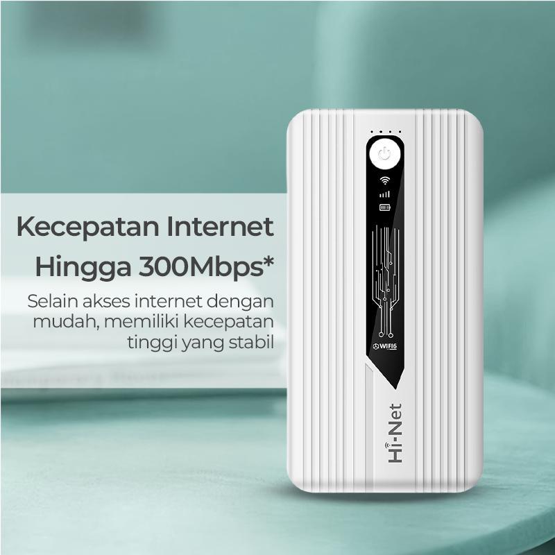 BESTPROMO HI-NET MODEM M29 POWER BANK ROUTER 2-IN-1 4G + WI-FI 6 JARINGAN 300MBPS 10000MAH KARTU SIM