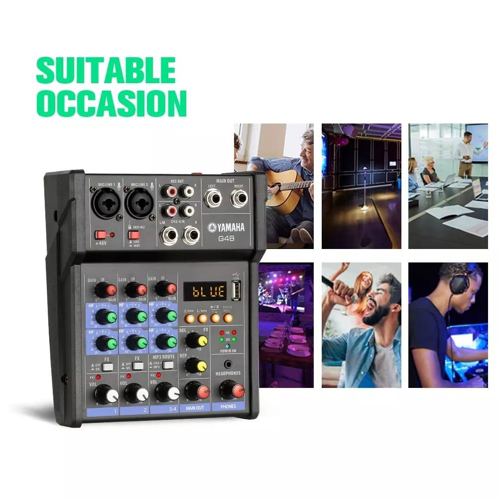 AUDIO MIXER YAMAHA G4 SBLUETOOTH,USB,RECORD,SOUNDCARD,REVERB Mixer audio saluran 4