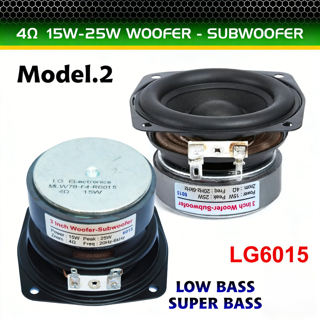 Speaker 3 inch Super Bass 4 ohm 15W-25W Waterproof Speker 3" Woofer Subwoofer LG-6015