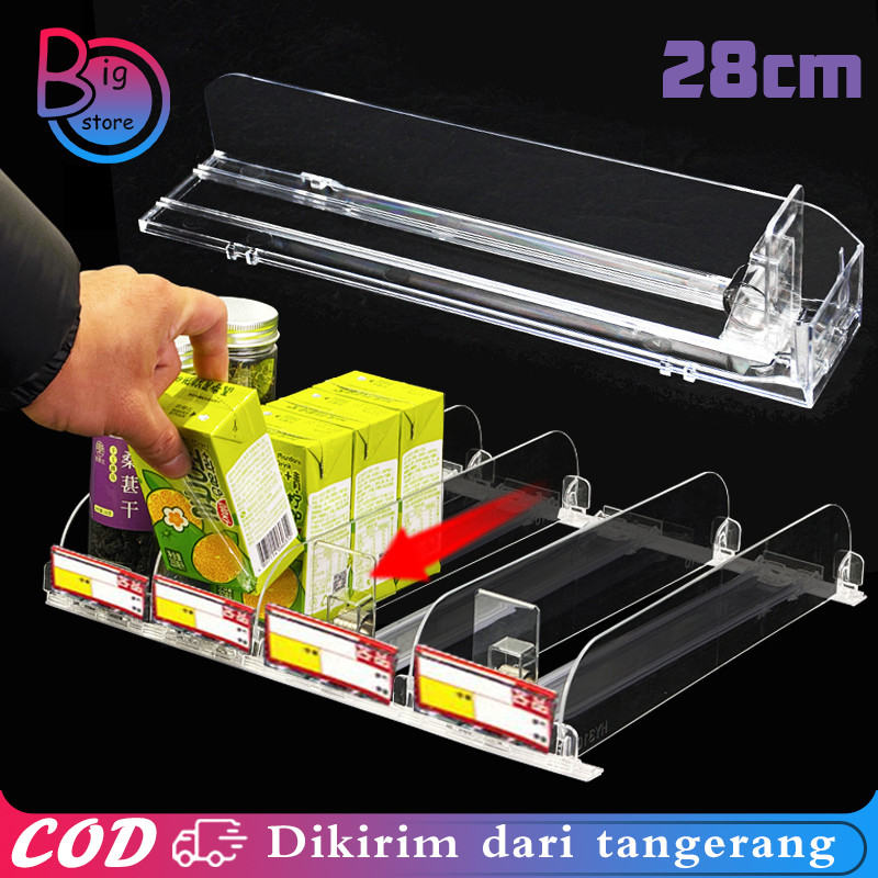 28cm Rak Pusher Display Pusher Rokokok Display Rak Akrilik Dengan Pendorong
