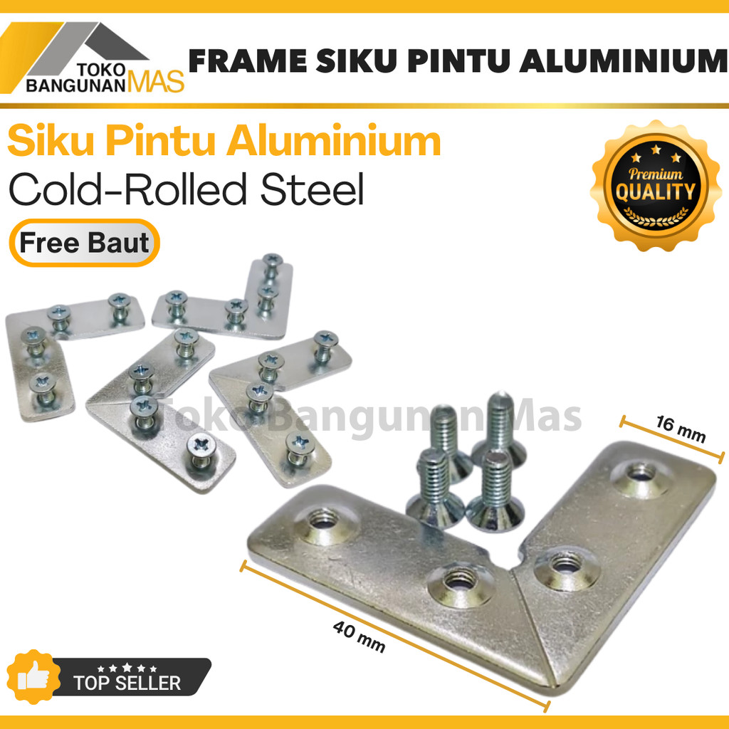 Siku Besi Frame Aluminium Profile Profil Siku Frame Pintu Aluminium + SKRUP Profile TERMURAH SLIM