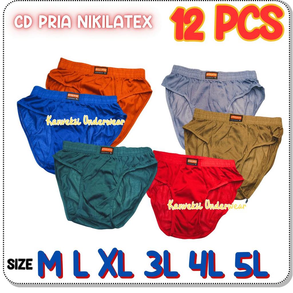 LUSINAN 6 12 PCS CELANA DALAM PRIA REMAJA DEWASA NYKELATEX KAIN ADEM NYAMAN DIPAKAI HARIAN