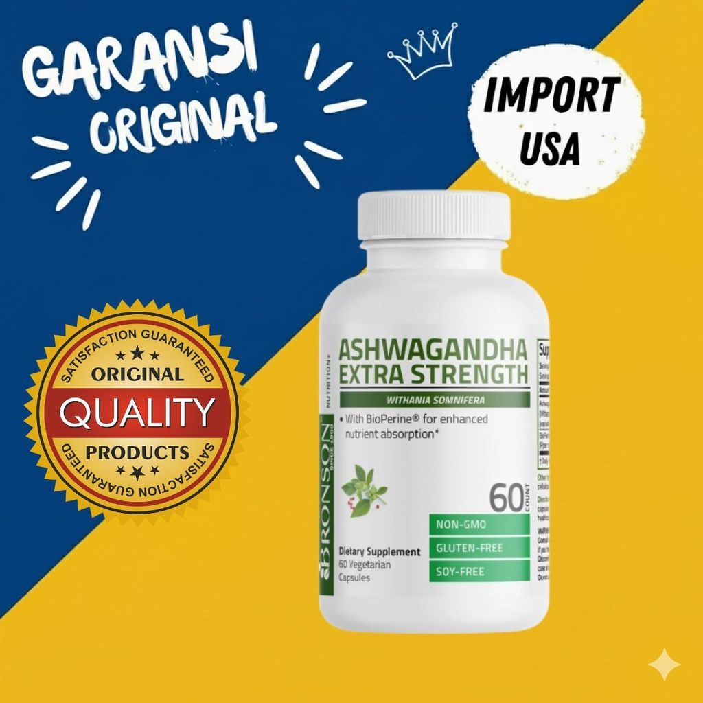 Original Bronson Ashwagandha Extra Strength - 3,000 mg Mood Booster Energy Support Stress Suplemen O