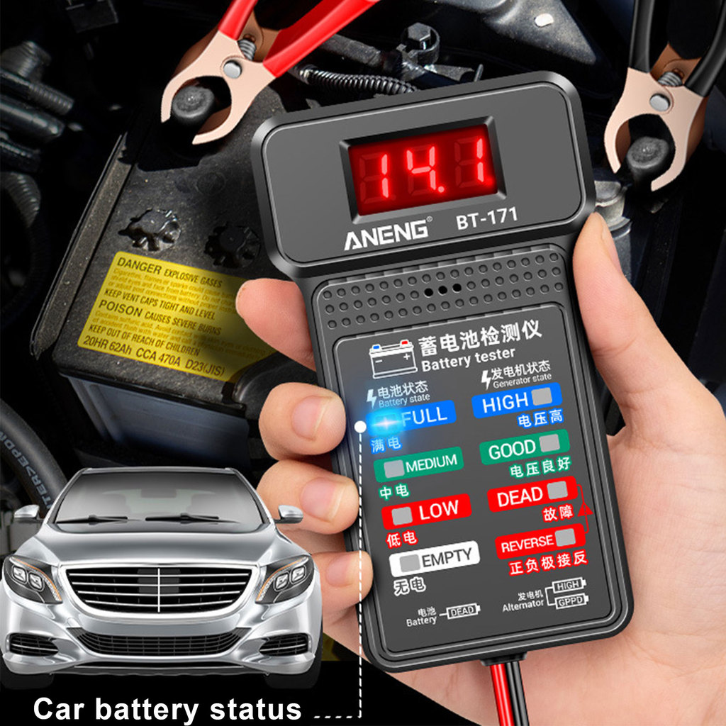 Kirim 24 Jam Tester Baterai Mobil 12V Uji Kran & Charging Circuit - Alat Analisis Baterai Digital un
