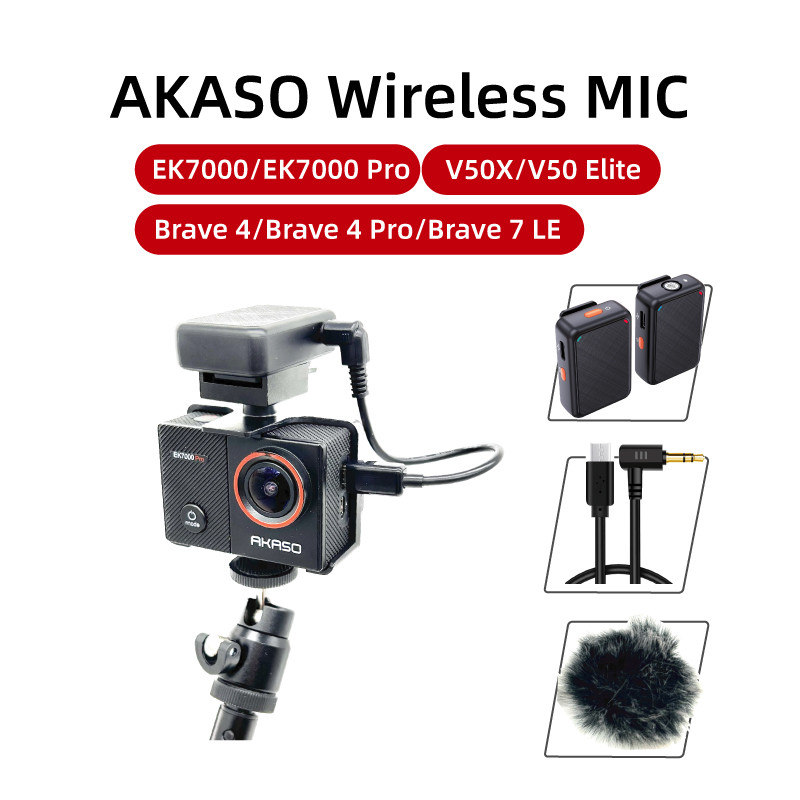 microphone mic auo cablefor AKASO EK7000/EK7000Pro/V50X/V50 Elite/Brave4/7LE/4Pro Action Camera Acce
