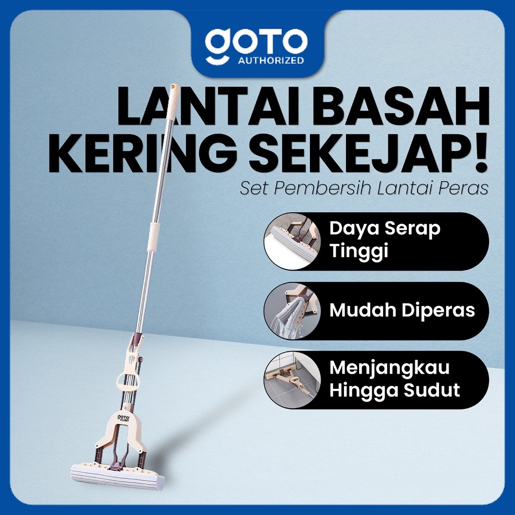 Goto Clint Cleaning Mop Alat Pel Set Peras Karet Pembersih Lantai