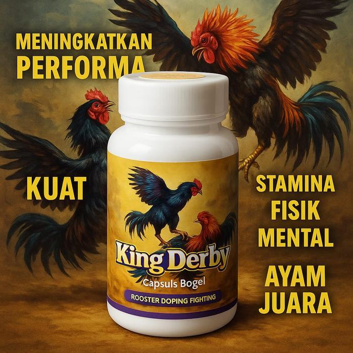 KING DERBY Raja Obat Doping Ayam Aduan Asli Kuba Kapsul Boster Meningkatkan Performa Kekuatan Stamin